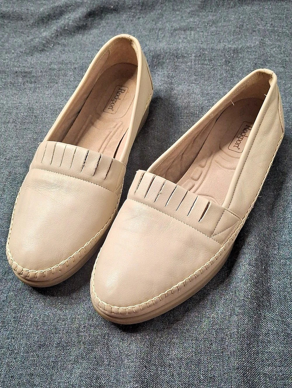 Rockport Leather Loafers Beige US 9 W